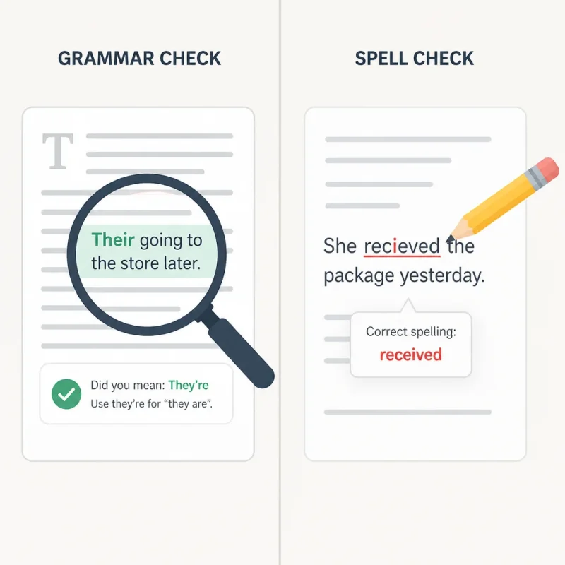 تفاوت Grammar Checker و Spell Checker چیست؟